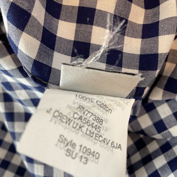 J Crew Ludlow Shirt Mens XL Blue White Check Long Sleeves Cotton 120’s 2 Ply - Picture 10 of 13